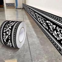 3D tapetų kraštinės PVC lipnūs vandeniui atsparūs sienų lipdukai Svetainė Vonios Kambarys Kicking Line Liemens linija 3D Namų dekoro Kraštelis 10 cm * 5M gray