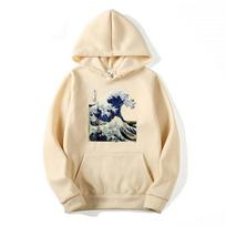Kanagawa Japonijos Didžioji banga gobtuvai Vintažiniai grafiniai gobtuvai vyrams vasariniai gobtuvai 3XL beige