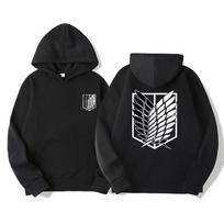 Attack on Titan Vyriškas džemperis su gobtuvu Anime džemperiai vyrams ir moterims Streetwear Puloveris Harajuku Shingeki No Kyojin džemperiai su gobtuvu Marškinėliai L black