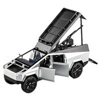 1/24 Tesla Cybertruck Kempingas RV Visureigis Lydinio Lieto Metalo Modelis Automobilis Garsas ir Šviesa Vaikams Žaislinis Automobilis Dovana Draugui sidabras