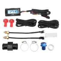4 viename Vandens Aliejaus Temperatūros Laiko Įtampos Matuoklis LCD Skaitmeninis Ekranas DC12V Universalus Motociklui M14*1.25 black