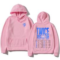 KPOP Twice Hoodies Twice Šis yra pasaulinei gastrolei 2026 m. Megztiniai moterims vyrams Estetiškas grafinis džemperis Drabužiai XS rožinė