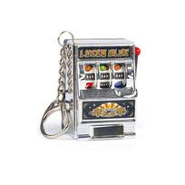 Mini lošimo automatų raktų pakabukas su mažu varpeliu Juokingas kazino pakabukas Lucky Charm Jackpot raktų pakabukas Maišelis žavesio vakarėlio dovanos sidabras