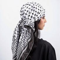 90*90cm Spausdintas šilkinis Palestinos skara Keffiyeh Satino moteriškas hidžabas Kuffiyeh Mažas kvadratinis skara Bandana Apsauga nuo saulės Plaukų juosta gray