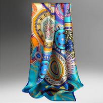 100% Tikro Šilko Kvadratinė Skara Moterims Spausdinta Galvos Skara Echarpe Femme Gryno Natūralaus Šilko Bandana Bufanda Mujer Kaklo Skara 88X88Cm 88x88cm blue