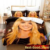 3D Spausdintas Mados Dainininkės Britney Spears Patalynės Komplektas Su Pagalvės Užvalkalu Antklodės Užvalkalu Minkštas Viengulis Dvigulis Karalienės Super King Dydis 150*200cm 3pcs