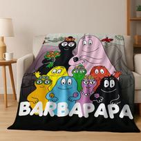 Animacinis Les Barbapapa Barbamama šeimos 3D flanelės pledas, šiltas ir jaukus minkštas užklotas namams, miegamajam, lovai, sofai, vaikams 75x90cm