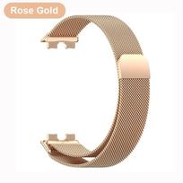 Metalinė apyrankė Huawei Band 8 9 10 apyrankei su TPU dėklu Ekrano apsauga Minkšta plėvelė Pakeitimas Milanietiškas magnetinis kilpos laikrodžio dirželis Huawei Band 8 rožinio aukso spalvos