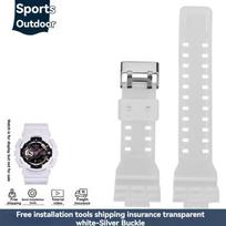 „Casio G-Shock“ juodo aukso GA-110, GA-100, GA-120, GA140, GA700, 400 dervos silikoninis sportinis laikrodžio dirželis vyrams, guminis laikrodžio dirželis 16 mm 16mm white