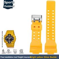 „Casio G-Shock“ juodo aukso GA-110, GA-100, GA-120, GA140, GA700, 400 dervos silikoninis sportinis laikrodžio dirželis vyrams, guminis laikrodžio dirželis 16 mm 16mm yellow