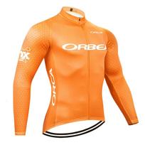 Žiema 2025 Oranžiniai dviratininko marškinėliai Komanda ORBEA ORCA Dviratininko striukė Kelnės Vyriški Šiltas vilnos drabužiai Ciclismo MTB Road Dviratininko apranga L