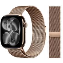 Milanietiško tipo dirželis Apple Watch laikrodžiams 44mm 46mm 40mm 45mm 41mm 42mm dirželiai apyrankė iWatch serija 10 11 se 7 8 9 ultra 2 3 S10-46 42 44 45 49mm rožinio aukso spalvos
