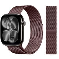Milanietiško tipo dirželis Apple Watch laikrodžiams 44mm 46mm 40mm 45mm 41mm 42mm dirželiai apyrankė iWatch serija 10 11 se 7 8 9 ultra 2 3 S10-42mm 38 40 41mm kava