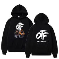 Fashionable OTF Setr Hip Hop Letter Hoodie Men Autumn and Winter Couple Style Casual Comfortable Pullover Sweatshirt Male XL mėlyna