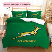 Springboks rašto patalynė Namų dekoracija Gimtadienio ir šventės dovana (1 * antklodės užvalkalas + 2 * pagalvės užvalkalai, be šerdies) 135x200cm