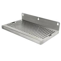 Patvarus 304 nerūdijančio plieno stačiakampis baro lašų padėklas, montuojamas ant sienos, su greito nutekėjimo technologija drėgnai aplinkai 10 Inches gray