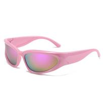 New Steampunk Sunglasses for Men Women Fashion Cycling Outdoor Sports Glasses Trendy UV Protection pink