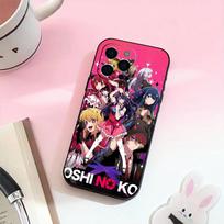 O-Oshi Anime no ko  Phone Case For iPhone 17,16,15,14,13,12,11 Plus,Pro Max,Soft Silicone Black Cover iPhone15plus pink
