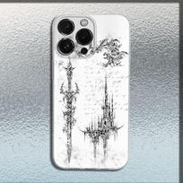 Gotikinis Cyber Sigil Kryžius Telefono dėklas iPhone 16,15,14,13,12,11 Plus,Pro,Max,XR,XS,X,Plus,SE,Mini Skaidrus Minkštas Dangtelis iPhone11PROMAX white