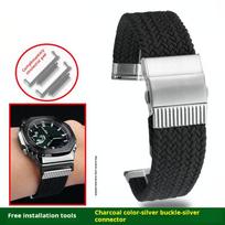 Aukštos kokybės elastinis nailoninis laikrodžio dirželis Casio G-SHOCK GA-2100 2110 GM-2100 serijai, modifikuoti nailono drobės laikrodžio dirželio priedai GM-GA-2100 gray