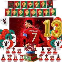 Nauja CR7 Gimtadienio Dekoracija Futbolo Superžvaigždės Šventės Reikmenys Futbolo Šventės Smulkmenos Staltiesė Lėkštė Popierinė Taurė Fonas as the picture showe blue