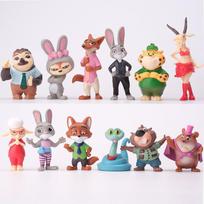 12vnt/Rinkinys Zootopia 2 Gyvūnai Veiksmo Figūrėlės Žaislas Judy Nick Lapės Figūrėlė PVC Darbalaukio Dekoracija Modelis Lėlė Žaislas Gerbėjų Dovana gray
