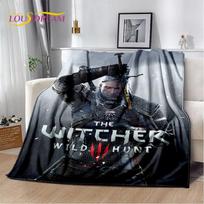 3D Žaidimas „The W-Witcher“ Animacinis minkštas flanelinis pledas lovoms, miegamajam, sofai, iškylai, metamas pledas uždangalui, lauko poilsiui, snauskei, dovana 100x150cm( 39x59in ) gray
