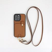 Odinis telefono dėklas su peties dirželiu, skirtas iPhone 15 Pro Max 16 17 Air 14 Plus 13 12 11, su magnetine sagtimi, piniginės tipo, su pakabinamu dirželiu for iPhone13ProMax tamsiai ruda spalva