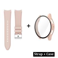 Originalus silikoninis dėklas+dirželis Samsung Galaxy Watch 7/6/5/4 40mm 45mm 44mm Juosta Galaxy 4/6 Classic Apsauginis dangtelis for Watch 7 40mm raudona juoda spalva