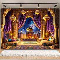 Arabiška Marokiečių Naktis Gimtadienio Šventės Dekoracija Fonas Aladinas Fotografijos Fonas Kūdikio Krikšto Vėliava Foto Kabina Studijos Rekvizitas 120x90cm