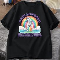 Nediagnozuota, bet tikrai kažkas negerai Marškinėliai Senoviniai Unisex Drabužiai Vasariniai Medvilniniai Trumpomis Rankovėmis Marškinėliai Laisvi Viršutiniai Drabužiai L gray