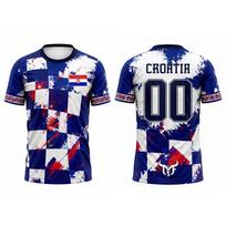 2026 Naujas Kroatijos Vėliavos Spaudinio Futbolo Marškinėlis Sportinis Atsitiktinis Kvėpuojantis Greitai Džiūstantis Džersis Unisex Lauko Mados Futbolo Apranga 5XL blue