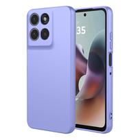Oficialus 1:1 Odos pojūčio spalvos skysto silikono dėklas, skirtas Motorola G87/77/67 Edge 70 Ultra Fusion Signature objektyvo apsaugos dangtelis Funda Motorola Moto G86 šviesiai violetinė spalva