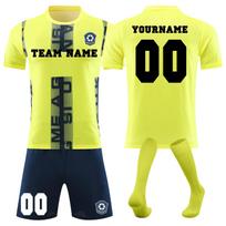Individualus futbolo marškinėlis vaikams Personalizuotas jaunimo futbolo marškinėlis su komanda ir numeriu Futbolo dovanos 26 geltona