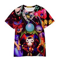 The Amazing Digital Circus T-shirts Anime Amazing Digital Circus Kids Cosplay 3D Printed Tshirt For Boys girls shirt 140 gray