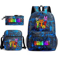 Anime Animacinis Kuprinė Sprunki Didelės Talpos Pradinės Mokyklos Mokinio Mokyklinė Rankinė Krepšys Pieštukinė Backpack blue