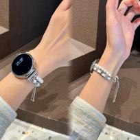 18mm 20mm 22mm mažosios kvepiančios grandinėlės dirželis tinkamas Samsung Galaxy Watch 7 FE 5 Pro 4 6 44mm 40mm apyrankė correa metal Watch 6  44mm balta
