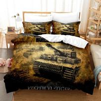 World Of Tanks Patalynės Komplektas Viengulis Twin Pilnas Karalienės Karaliaus Dydžio Lovos Komplektas Suaugusiems Berniukų Miegamojo Antklodės Užvalkalų Rinkiniai 3D Spausdinimo Paklodės Rinkinys AU Single(140x210cm)