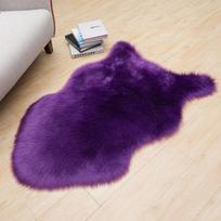 Plaušu imituotos vilnos kilimas ir pagalvė svetainei 40*60 cm violetinė