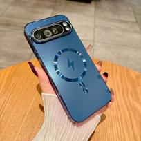 For Google Pixel 11 10 10A 9 9A 8 8A 7 7A Pro XL Case For MagSafe Magnetic Wireless Charging Lens Protection PC Shockproof Cover Google Pixel 9 Pro mėlyna