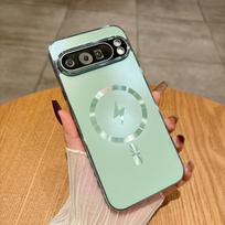 For Google Pixel 11 10 10A 9 9A 8 8A 7 7A Pro XL Case For MagSafe Magnetic Wireless Charging Lens Protection PC Shockproof Cover Google Pixel 7a žalia
