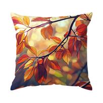 Rudens klevo lapų pagalvės užvalkalas Spausdintas poliesteris 45X45cm Dekoratyvinis sofos pagalvės užvalkalas Namų dekoras Peach skin 18*18(CM)-1Pcs beige