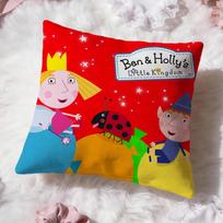 Ben And Holly Little Kingdom Cushion Cover Premium Comfort Reversible Pillow Cove -Two In One Design For Any Room & Car Interior Peach skin 18*18(CM)-1Pcs red