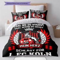 1. FC Köln plakatas Lovos užvalkalų komplektas Antklodės užvalkalas Pagalvės užvalkalas Namų dekoracija Gimtadienio dovana (1 * antklodės užvalkalas + 2 * pagalvės užvalkalai, be šerdies) 135x200cm