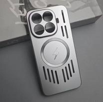 Magnetinis aušinantis kompiuterio dėklas, skirtas Xiaomi 17T 15T 14 Pro 17 Pro Max, su Magsafe belaidžiu įkrovimu, apsauga lęšiui, smūgiams atsparus dėklas xiaomi 15 sidabras