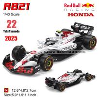 Bburago 1:43 F1  Red Bull Racing Rb21 Japan Station #1 Verstappen #22 Yuki Alloy Luxury Die Casting Car Model Toy Series black