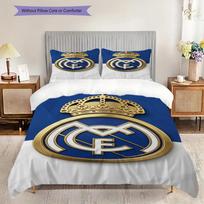 Karališkas simbolis Real Madrid C.F.  Trijų dalių rinkinys (1 * antklodės užvalkalas + 2 * pagalvės užvalkalai, be šerdies) Minkšta ir patogi Kalėdų gimtadienio dovana 135x200cm