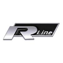 3D Metalinis VW R Line Rline Emblemos Lipdukas Logotipas Galinės Bagažinės Ženklelio Lipdukai Dangteliai Volkswagen CC Golf 6 7 GTI Tiguan Passat B5 B6 B7 Jetta juoda