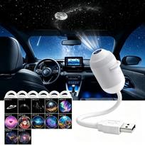USB Žvaigždėto Dangaus Projektorius Šviesa Romantiška Galaktikos Atmosferos Lempa Automobilio Interjero Dekoras Miegamojo Naktinė Lempa Žvaigždėta Projekcinė Lempa 12 Projector Films