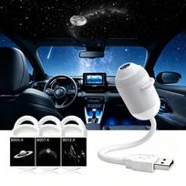 USB Žvaigždėto Dangaus Projektorius Šviesa Romantiška Galaktikos Atmosferos Lempa Automobilio Interjero Dekoras Miegamojo Naktinė Lempa Žvaigždėta Projekcinė Lempa 3 Projector Films gray
